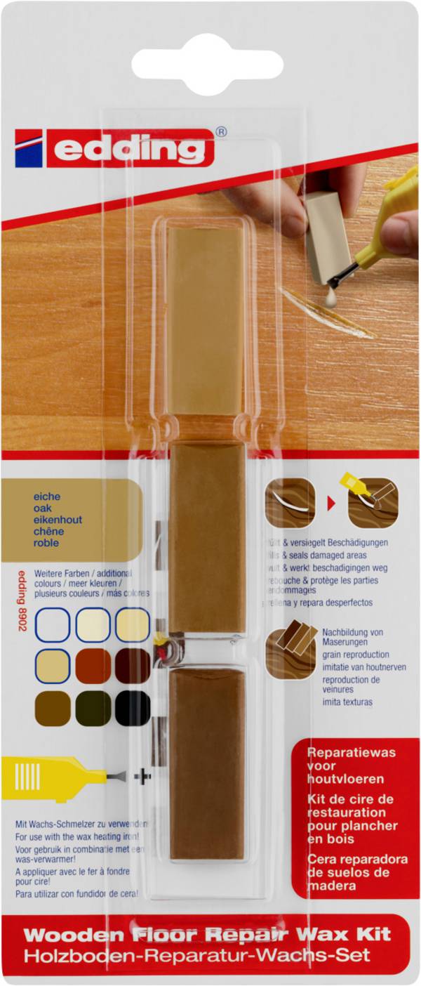 Edding 8902 4-8902-1-4603 Kit de cire de réparation parquet chêne