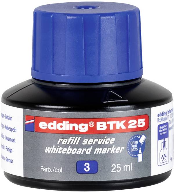 Edding Encre de recharge pour marqueur BTK25 bleu 25 pc(s)  4-BTK25003