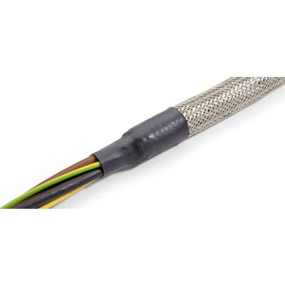 Un câble avec une gaine de protection et plusieurs fils de couleurs (marron, vert-jaune) est présenté. Adapté pour des applications techniques.