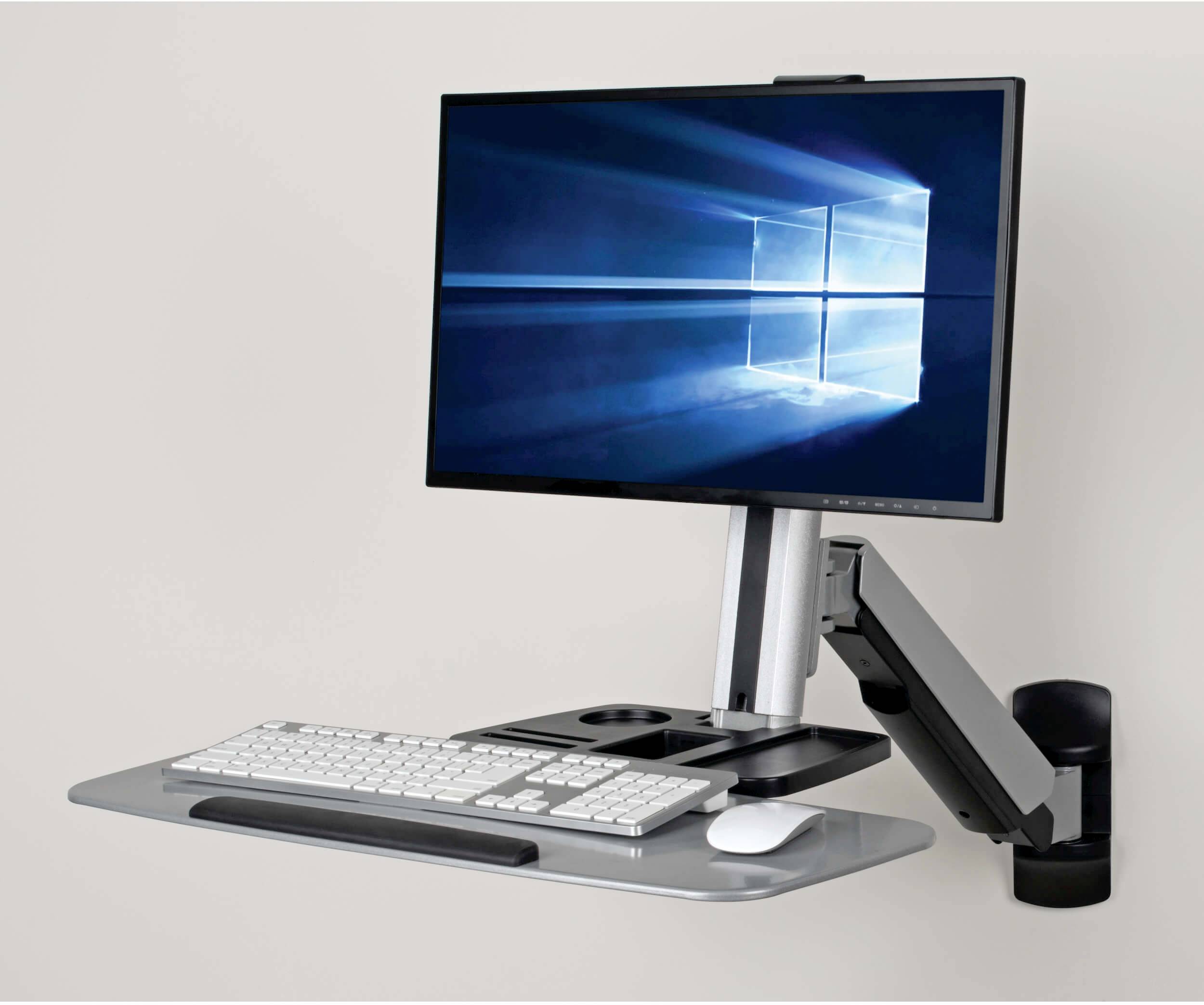 Tripp Lite Support mural pour écran 1 Écran(s) 33,0 cm (13") - 81,3 cm (32") noir rotatif, tablette pour clavier, inclin-1