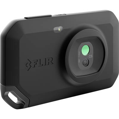 Une caméra thermique portable noir avec objectif et logo sur la face avant, modèle C5, adaptée aux techniciens et aux inspections.