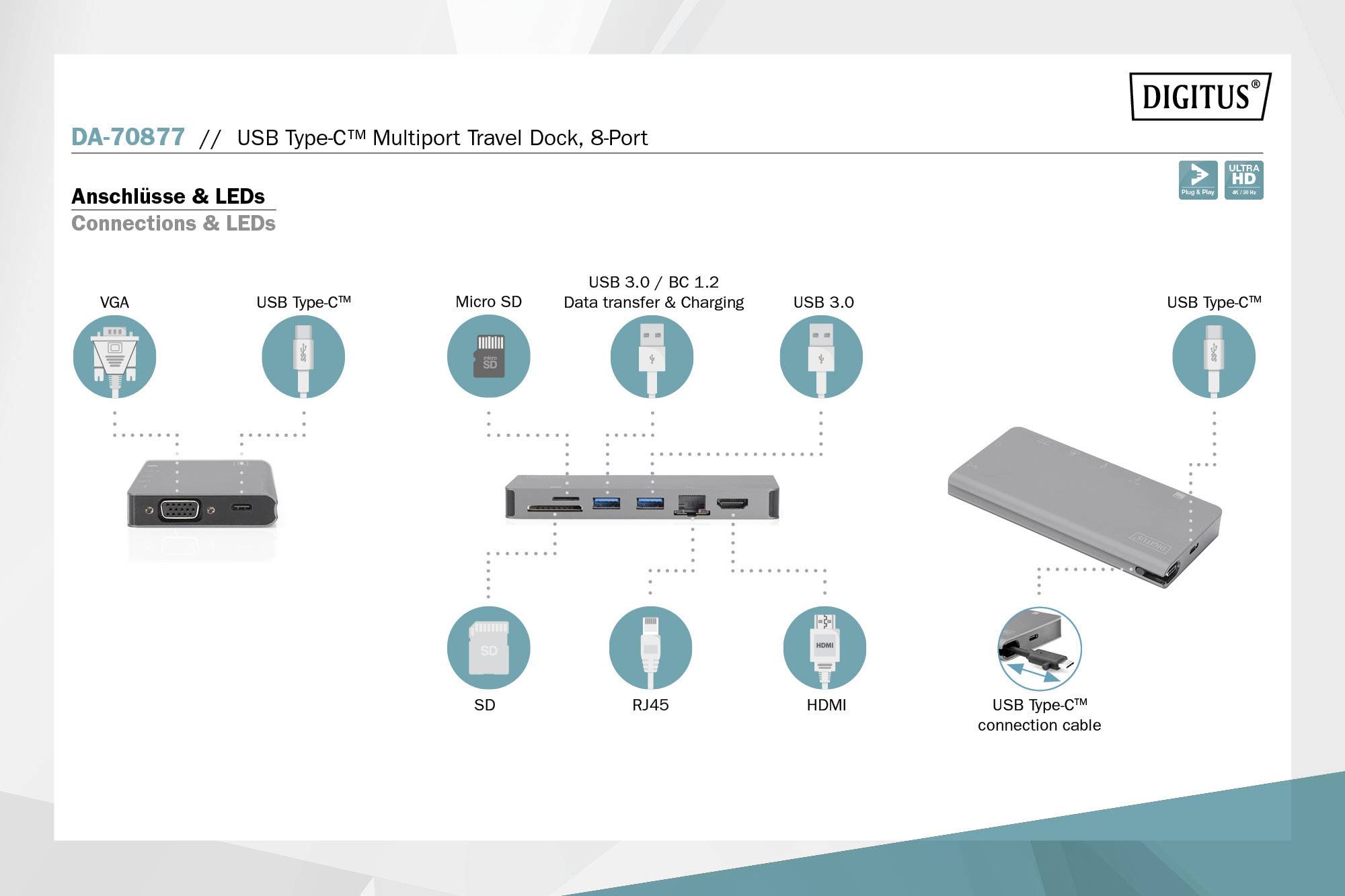 Digitus DA-70877 Station d'accueil USB-C® avec fonction de chargement-9