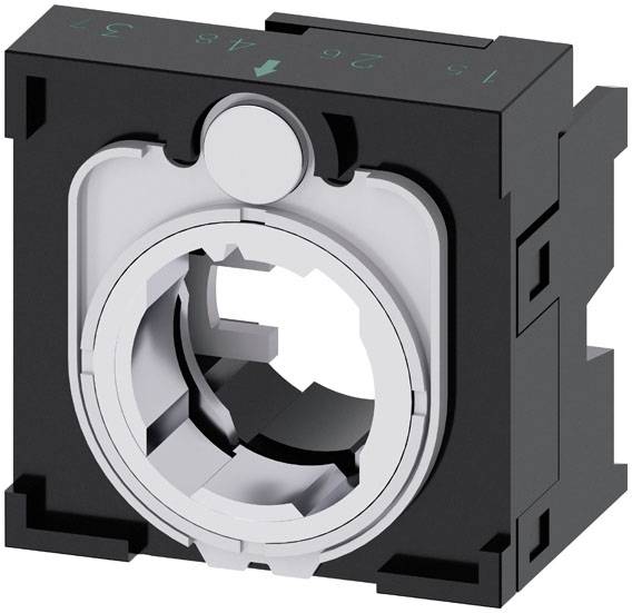 'Boîtier carré noir pour appareil, ouverture cylindrique au centre, adapté pour recevoir un interrupteur ou un bouton-poussoir'