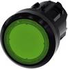 Siemens 3SU10010AD400AA0 3SU1001-0AD40-0AA0 Voyant lumineux collerette plastique, rond bouton noir, vert 1 pc(s)
