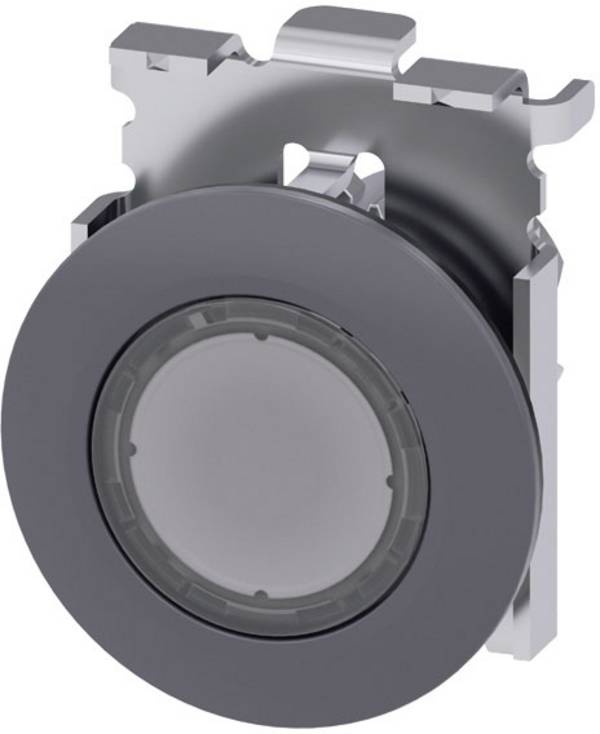 Siemens 3SU10610JB700AA0 3SU1061-0JB70-0AA0 Bouton-poussoir lumineux à rappel collerette métal, rond bouton sable gris, transparent(e)   1 pc(s)