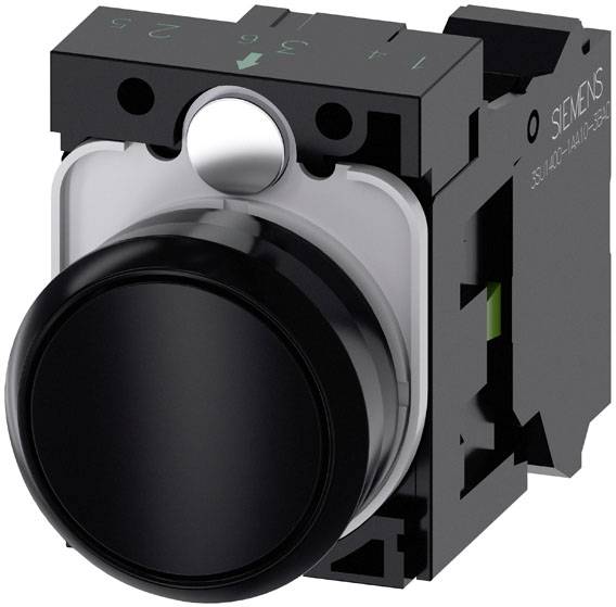Siemens 3SU11000AB103BA0 3SU1100-0AB10-3BA0 Bouton-poussoir collerette plastique, rond bouton noir 1 pc(s)