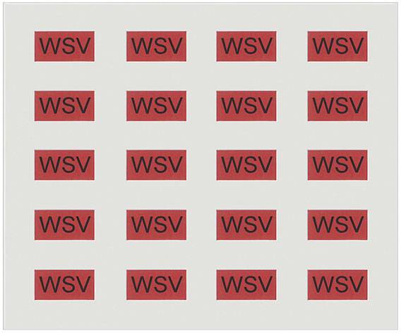 L'image montre 20 rectangles rouges portant l'inscription noire 'WSV', disposés de manière uniforme en cinq rangées.