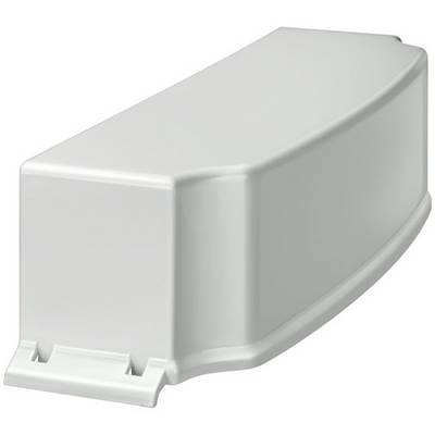 Couverture blanche en plastique, de forme rectangulaire avec des bords légèrement arrondis, probablement un composant de boîtier ou un couvercle de protection.