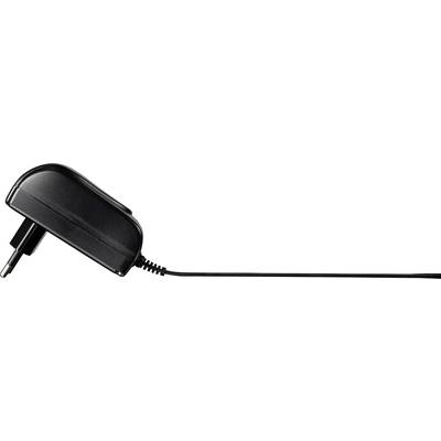 Chargeur noir avec câble sortant, comportant une fiche d'un côté et un port USB de l'autre.