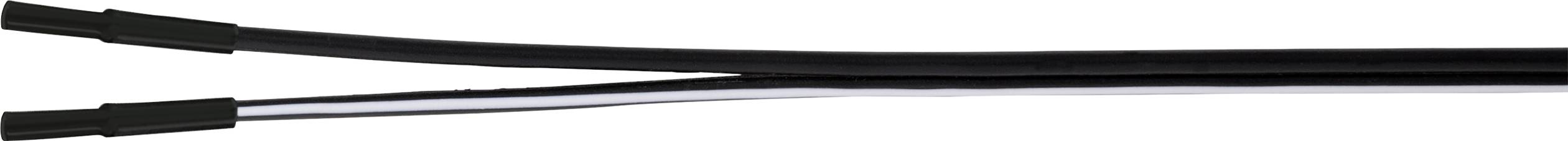 Fils noirs et blancs, disposés en parallèle, extrémités coupées.