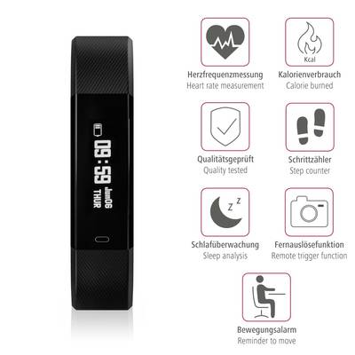 Hama Fit Track 1900 Bracelet connecté avec cardio-fréquencemètre noir-5