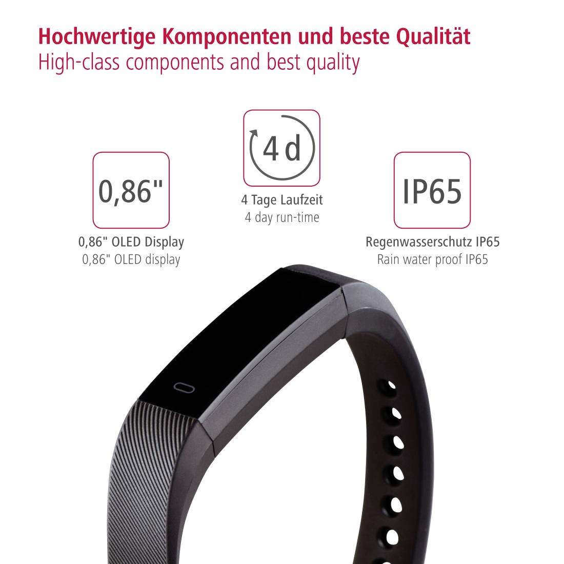 Hama Fit Track 1900 Bracelet connecté avec cardio-fréquencemètre noir-6