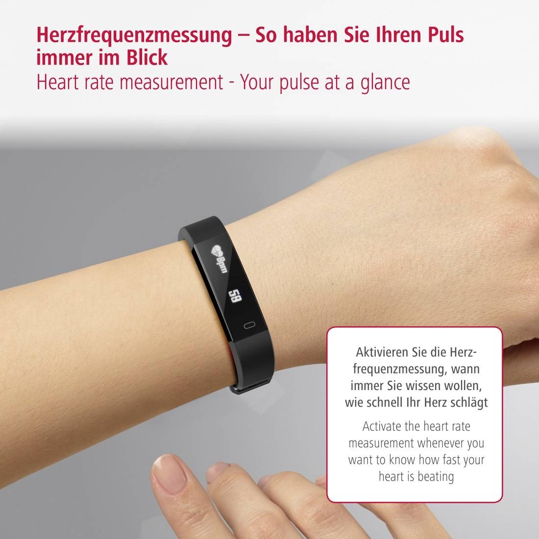 Hama Fit Track 1900 Bracelet connecté avec cardio-fréquencemètre noir-9