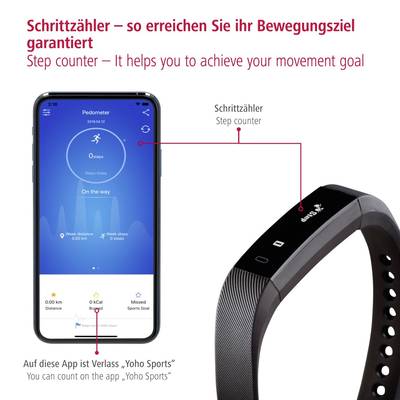 Hama Fit Track 1900 Bracelet connecté avec cardio-fréquencemètre noir-10
