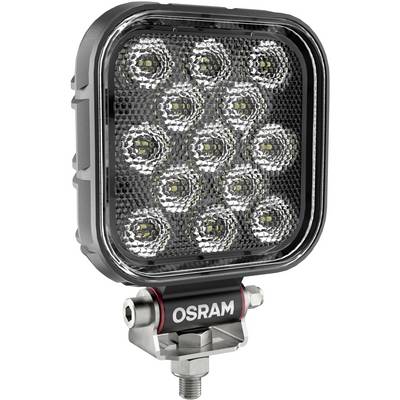 Projecteur de travail LED carré d'Osram avec 12 LED rondes, adapté à différents environnements de travail.