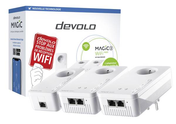 Devolo Magic 2 WiFi next Multiroom Kit Kit de démarrage CPL Wi-Fi Multiroom 8626 FR Powerline, WiFi 2400 MBit/s