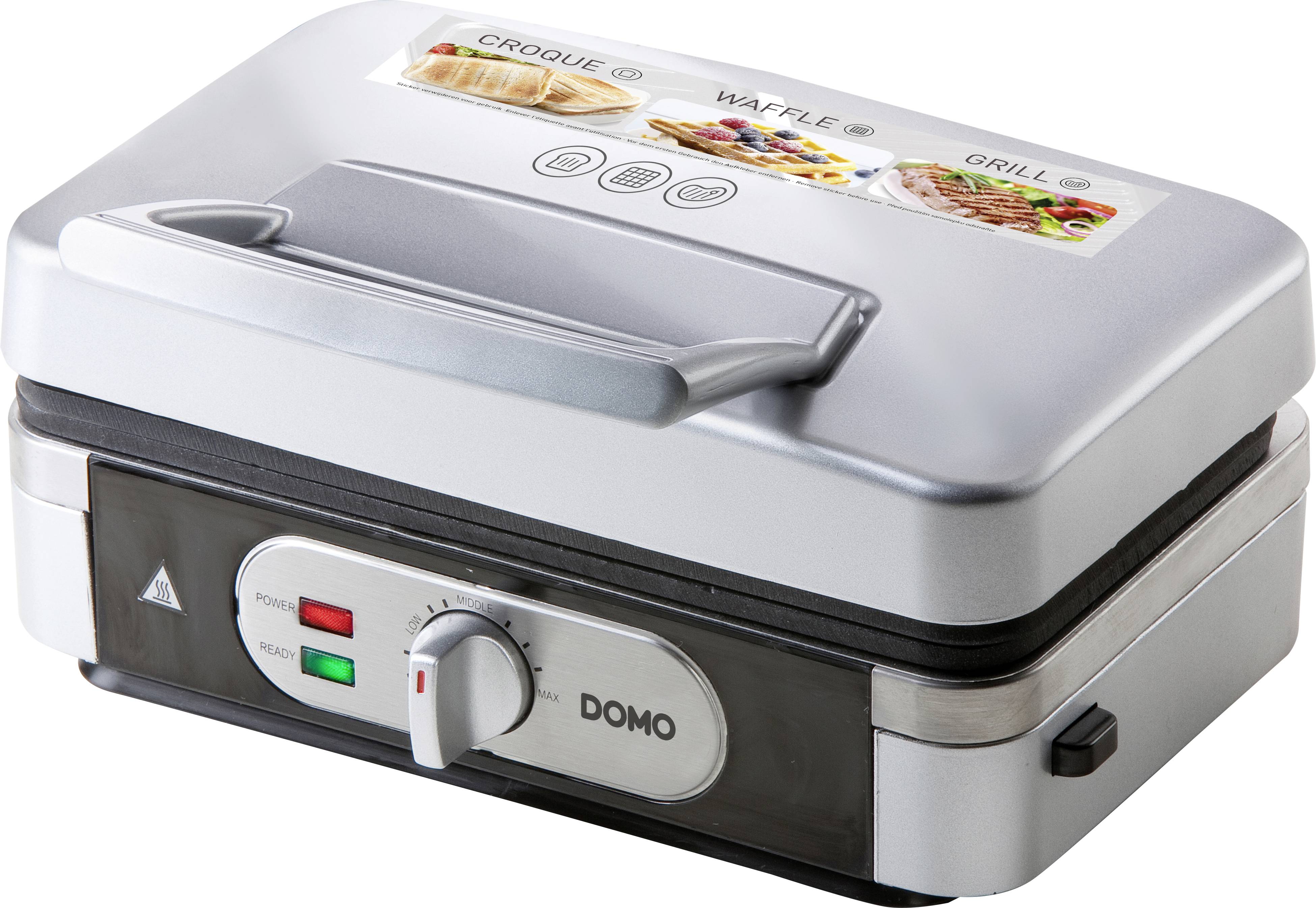 DOMO DO9136C Appareil à croque-monsieur fonction grill argent, noir