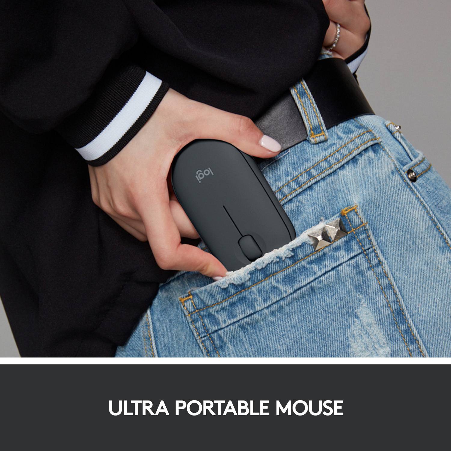 Logitech Pebble M350 Souris Bluetooth, radio optique noir 3 Boutons 1000 dpi Touches à frappe silencieuse-5
