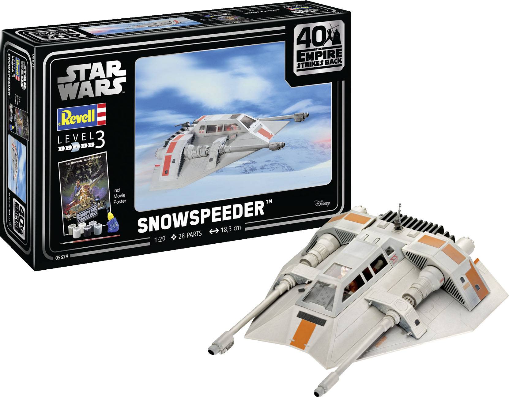 Revell 05679 Star Wars Snowspeeder 40th Anniversary Maquette de science fiction 1:29-3