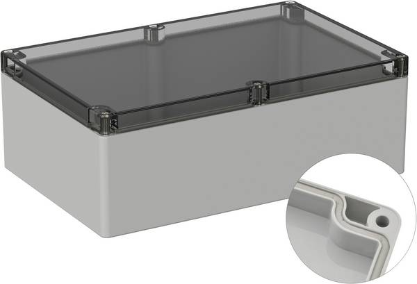 TRU COMPONENTS  TC-9065548 Boîtier d'extérieur 240.3 x 160.3 x 90  Polycarbonate  gris clair (RAL 7035) 1 pc(s)