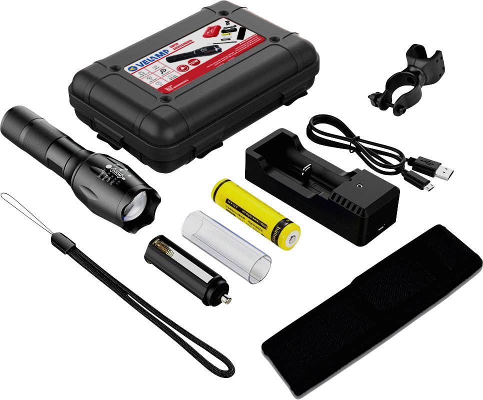 Velamp Steel LED Lampe de poche à batterie 350 lm-1