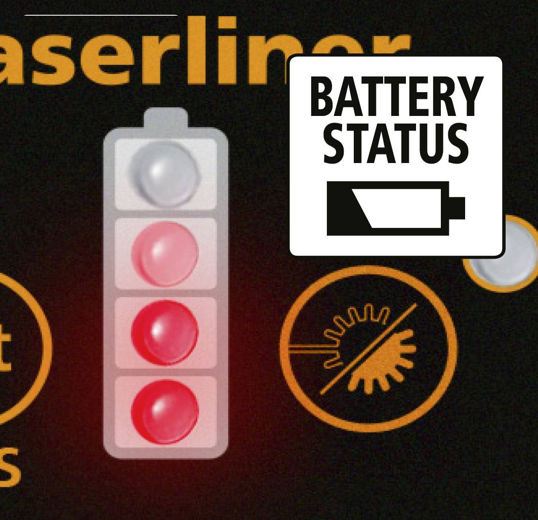 Signal d'avertissement rouge avec le symbole de 'État de la batterie' indiquant un niveau de batterie faible. Adapté pour les appareils avec affichage de l'alimentation.