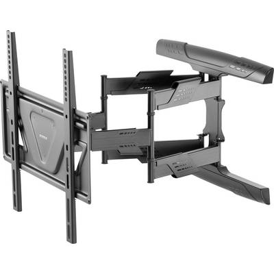 Support mural pour téléviseur avec bras ajustables permettant un positionnement optimal. Design robuste, adapté aux grands écrans.