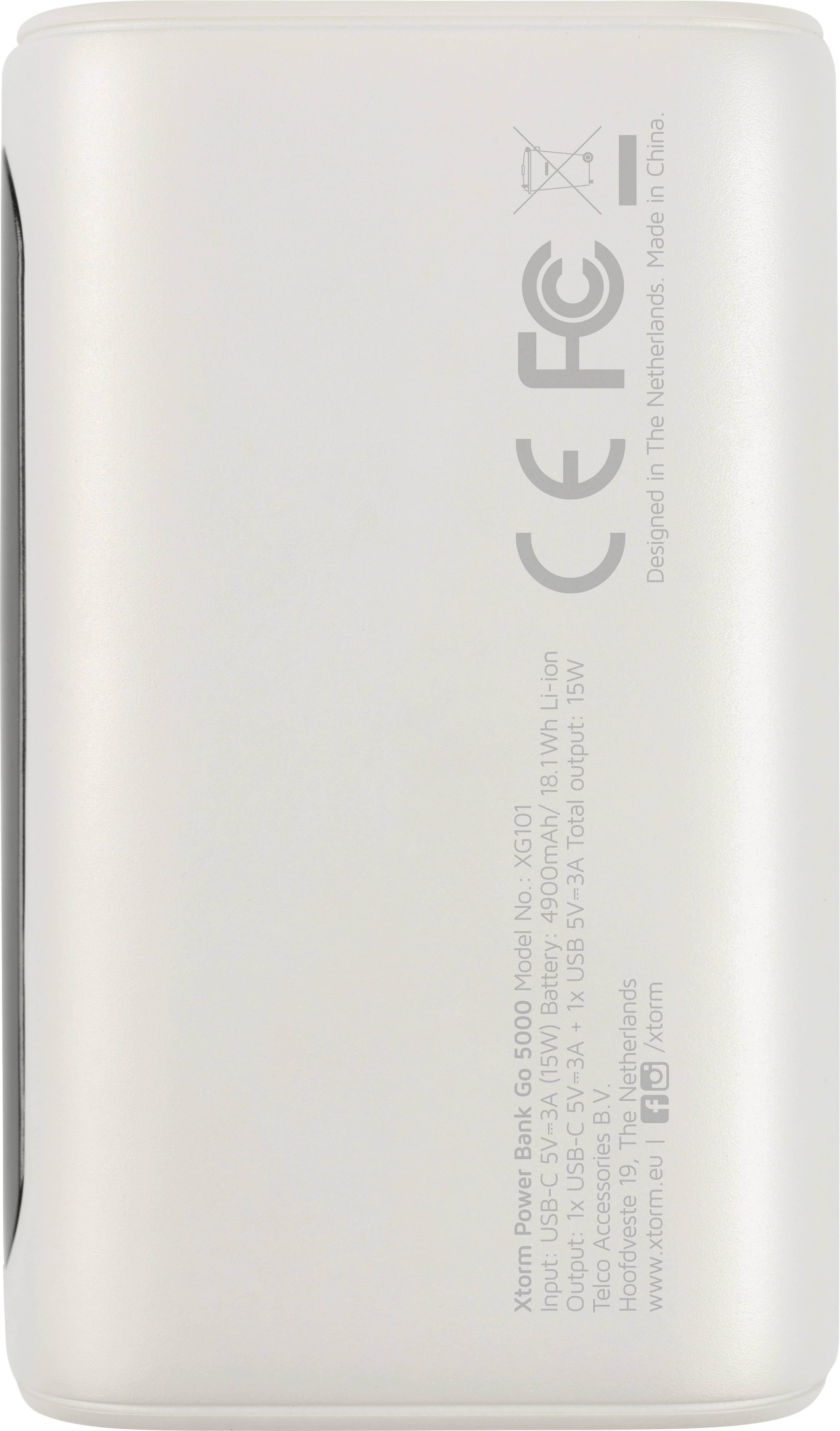 Xtorm by A-Solar Go5000 Powerbank (batterie supplémentaire) 5000 mAh LiPo blanc arctique affichage du statut-5