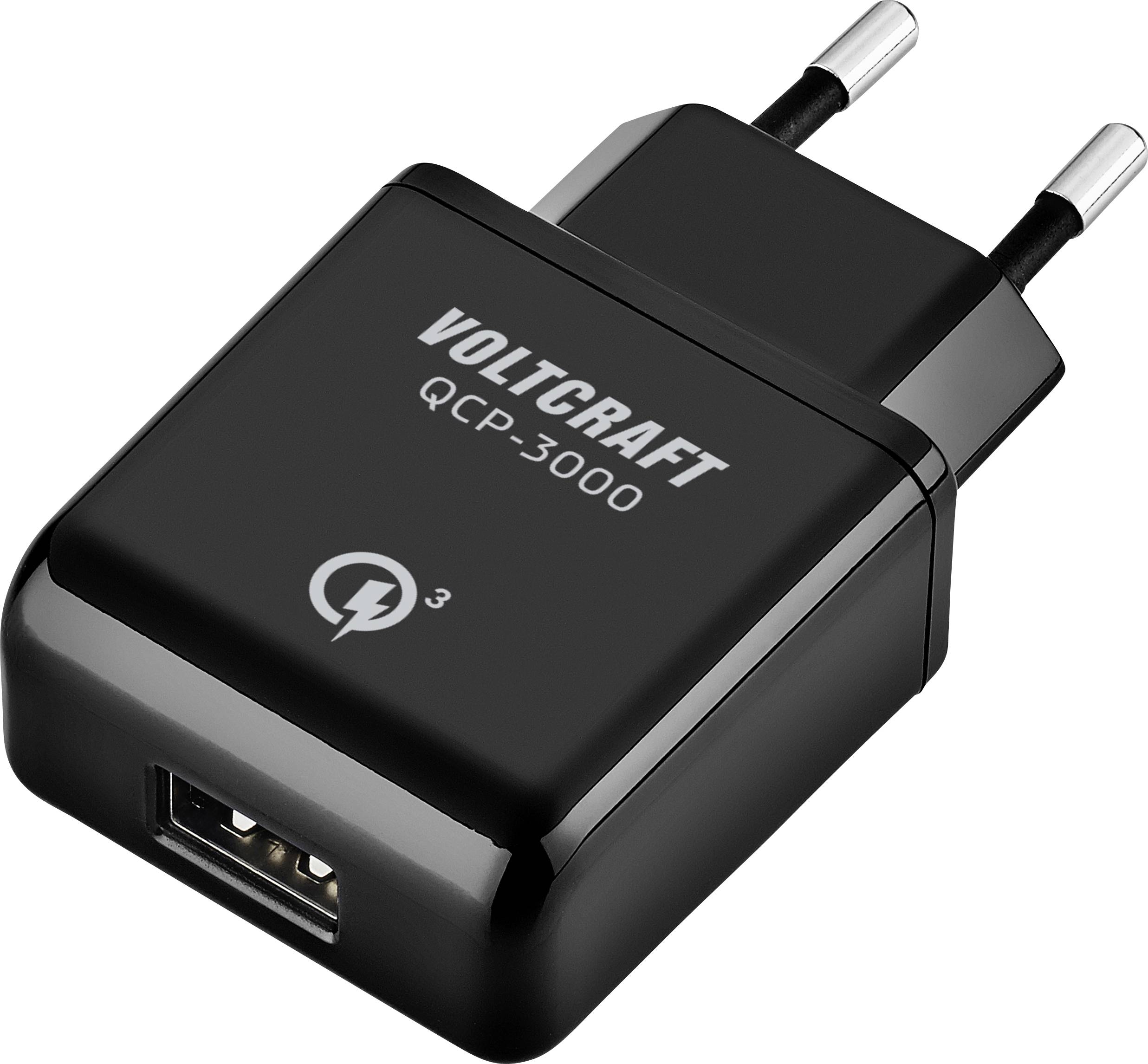 VOLTCRAFT QCP-3000 Chargeur USB 19.5 W 1x USB-A noir intérieure Qualcomm Quick Charge 3.0