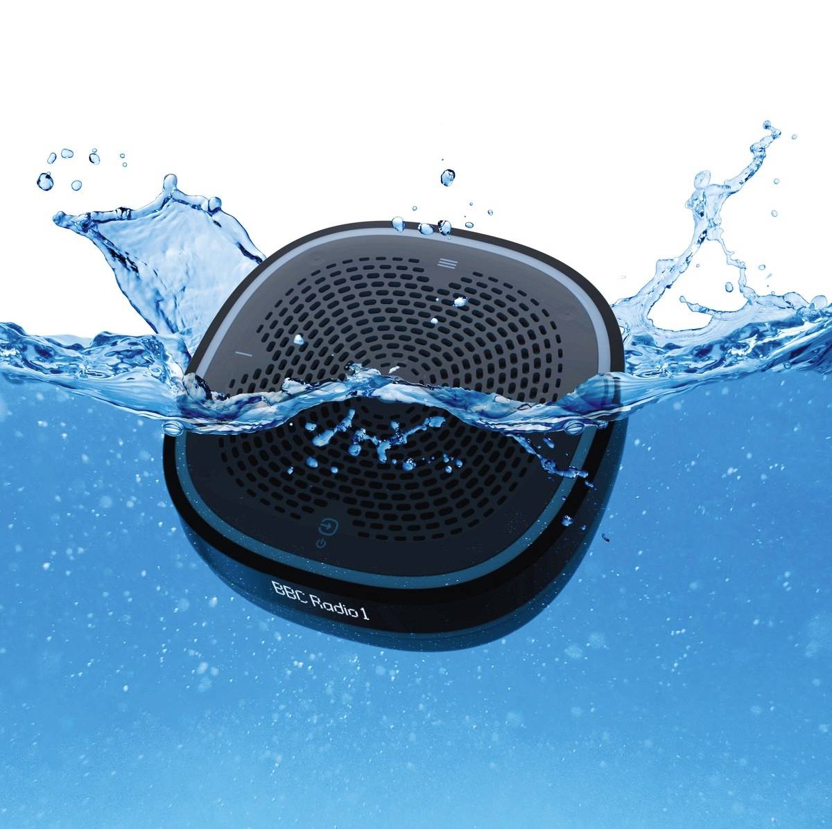 Pure StreamR Splash Enceinte à commande vocale Radio FM, étanche à l'eau, outdoor, AUX noir-1