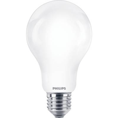 Ampoule LED économe en énergie de Philips, de forme standard avec douille argentée.