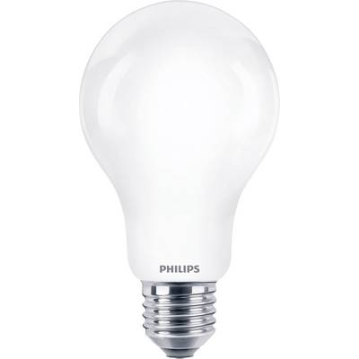 Ampoule blanche à culot E27 portant l'inscription 'Philips'.