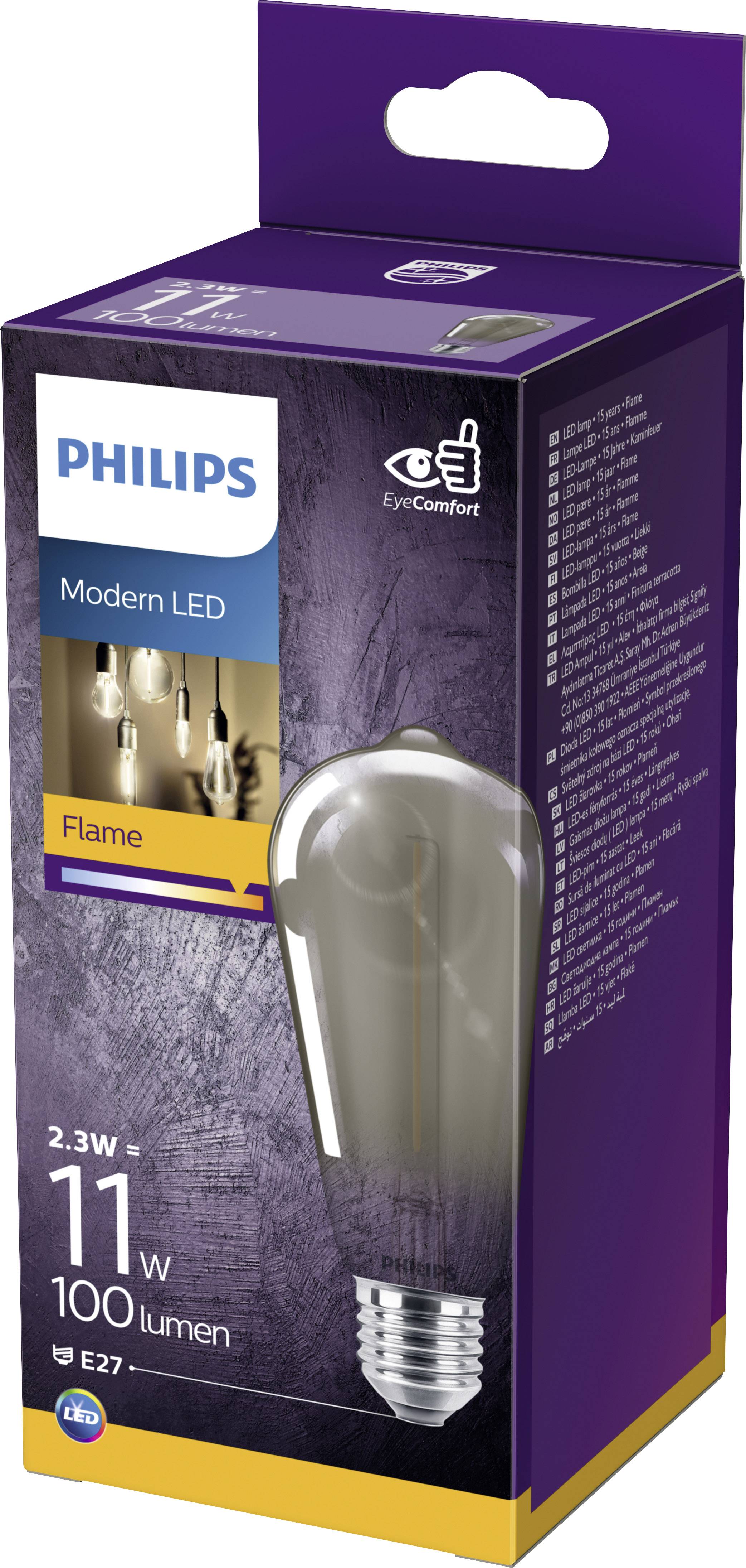 Philips LED 75965000 LED E27 forme spéciale 2.3 W = 11 W blanc chaud (Ø x L) 6.4 cm x 14.3 cm 1 pc(s)-4