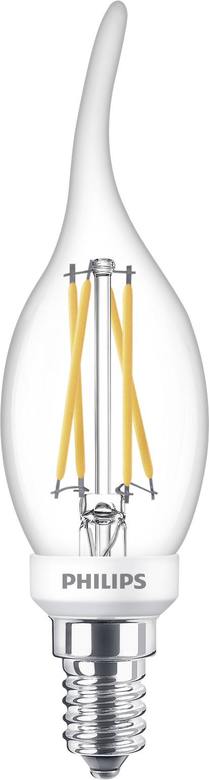 Philips LED 77060000 LED CEE D (A - G) E14 forme de flamme 4.5 W = 40 W blanc chaud (Ø x L) 3.5 cm x 12.5 cm à intensité variable 1 pc(s)