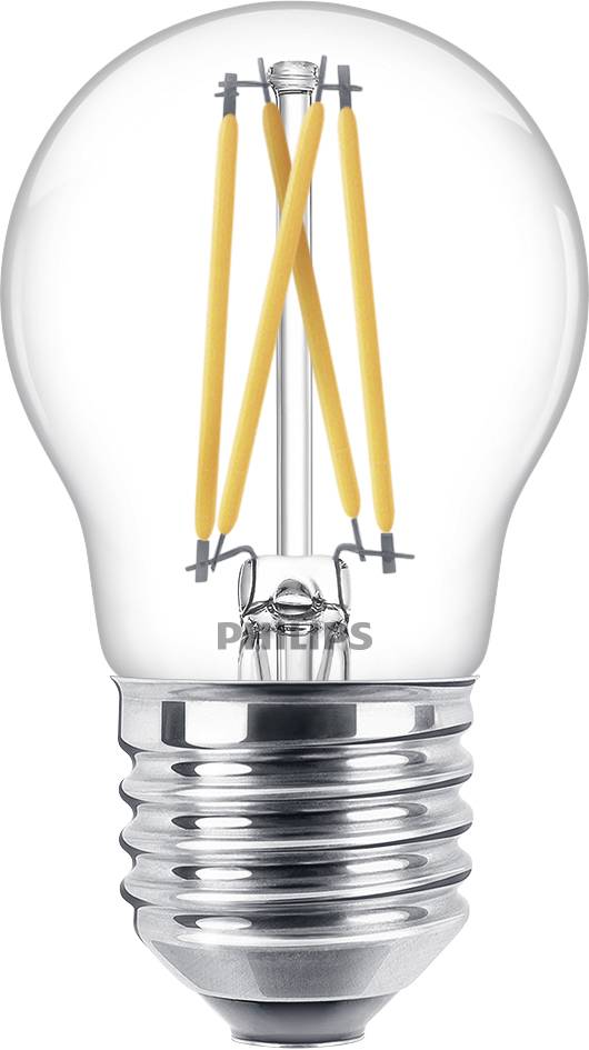 Philips LED 77072300 LED CEE D (A - G) E27 forme de goutte 4.5 W = 40 W blanc chaud (Ø x L) 4.5 cm x 8 cm à intensité variable 1 pc(s)