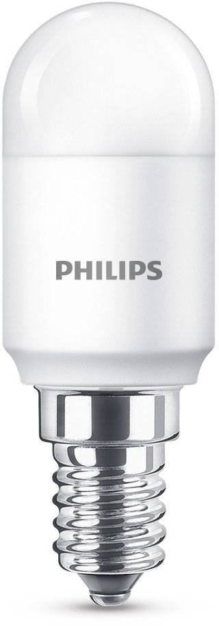 Une ampoule LED blanche de Philips avec culot E14, adaptée pour un éclairage économe en énergie.