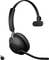 Un casque Bluetooth noir à un écouteur, équipé d'un micro rabattable, conçu pour une communication sans fil.