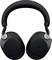 Casque noir sans fil, de type circumaural, avec arceau et coussinets rembourrés, adapté à l'écoute musicale et à la réduction de bruit.