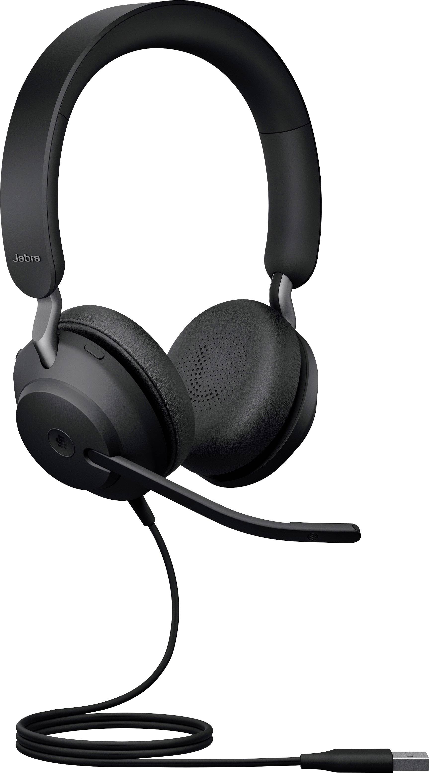 Jabra Evolve2 40, USB-A MS Stereo téléphone Micro-casque supra-auriculaire filaire Stereo noir mise en sourdine du micro-0