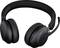 Casque audio noir sans fil supra-auriculaire avec microphone intégré, adapté pour la musique et les appels téléphoniques.