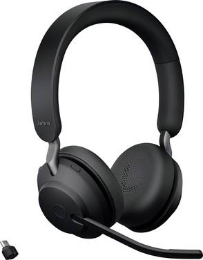 Jabra Evolve2 65 UC Micro-casque supra-auriculaire Bluetooth Stereo noir volume réglable, affichage de la charge de la batterie, mise en sourdine du microphone téléphone