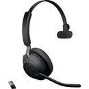Jabra Evolve2 65 monaural Micro-casque supra-auriculaire Bluetooth Mono noir volume réglable, affichage de la charge de