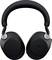 Casque audio noir sans fil, de type over-ear, avec arceau rembourré et écouteurs circulaires. Idéal pour le plaisir musical et la réduction de bruit.