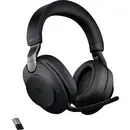 Jabra Evolve2 85 MS Micro-casque supra-auriculaire Bluetooth, filaire Stereo noir Suppression du bruit du microphone vol