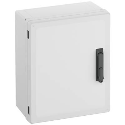 Boîtier rectangulaire gris avec une poignée noire sur le côté droit. Il présente un aspect sobre et fonctionnel.
