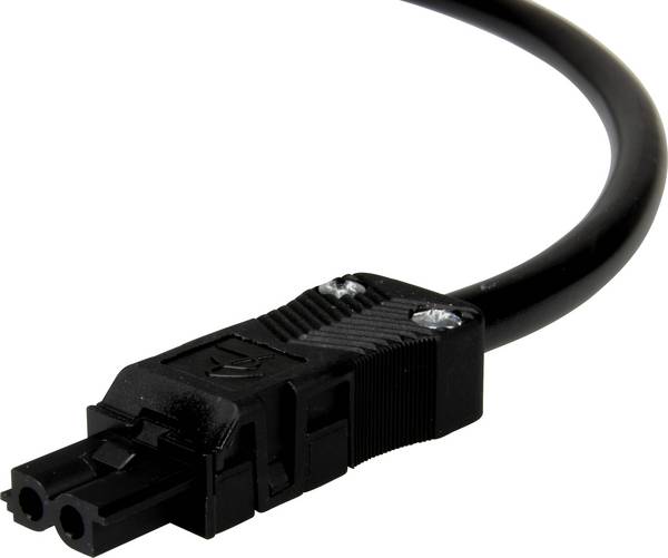 Adels-Contact 92846210 Câble de raccordement secteur extrémité(s) ouverte(s) - Alimentation femelle Nombre total de pôles: 2 noir 1.00 m 75 pc(s)