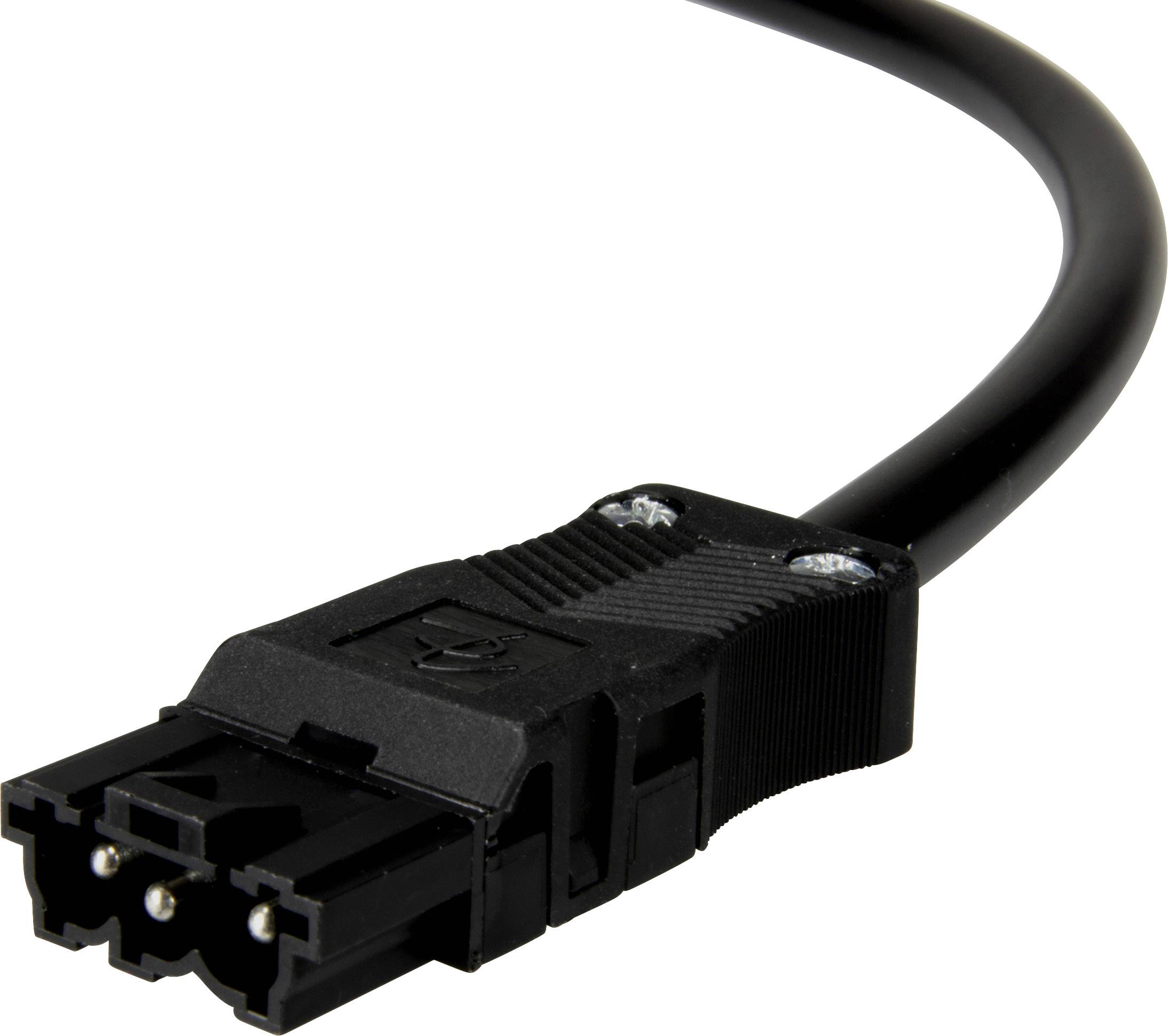 Câble d'alimentation noir avec fiche rectangulaire, adapté aux appareils industriels ou électroniques.