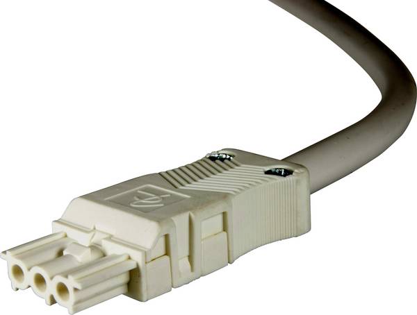 Adels-Contact 92845310 Câble de raccordement secteur extrémité(s) ouverte(s) - Alimentation femelle Nombre total de pôles: 2 + PE blanc 1.00 m 75 pc(s)