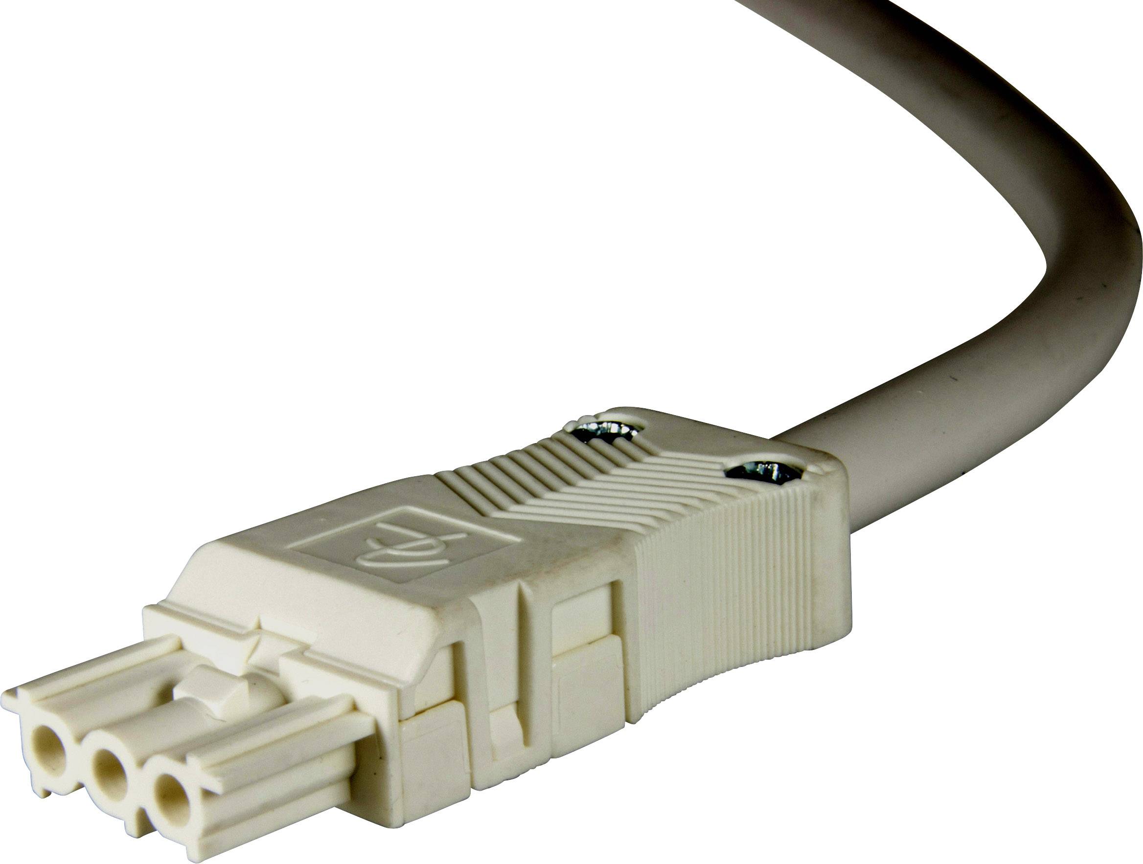 Un câble réseau blanc avec une fiche tripolaire, adapté pour la connexion à des appareils électroniques.