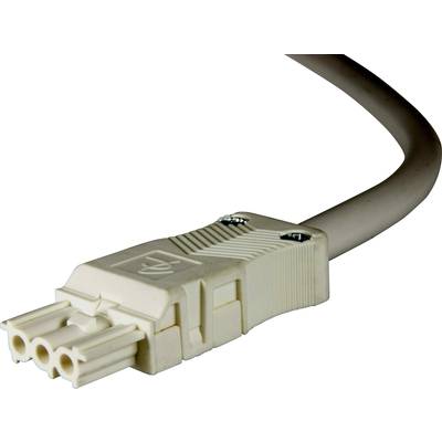 Un câble réseau blanc avec une fiche tripolaire, adapté pour la connexion à des appareils électroniques.
